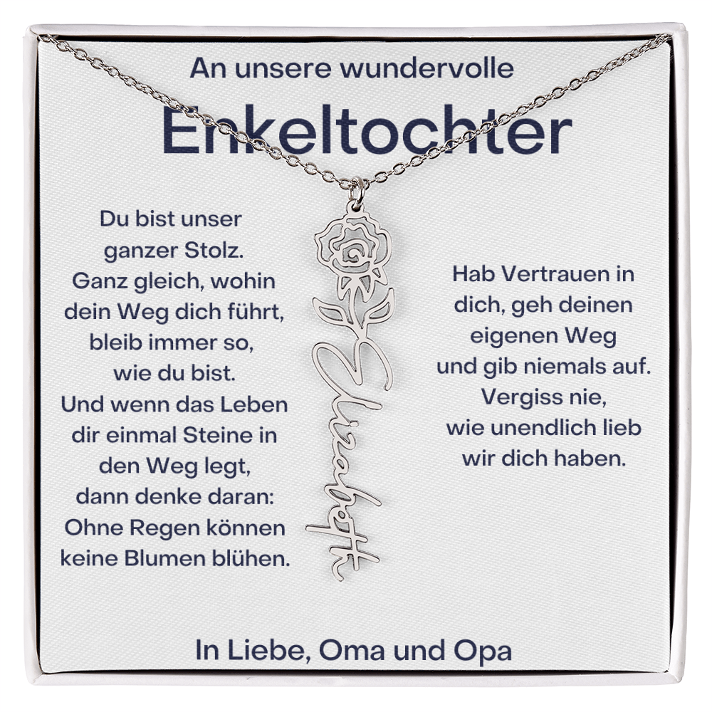 Geburtsblumenkette Mit Namen – Von Oma Und Opa