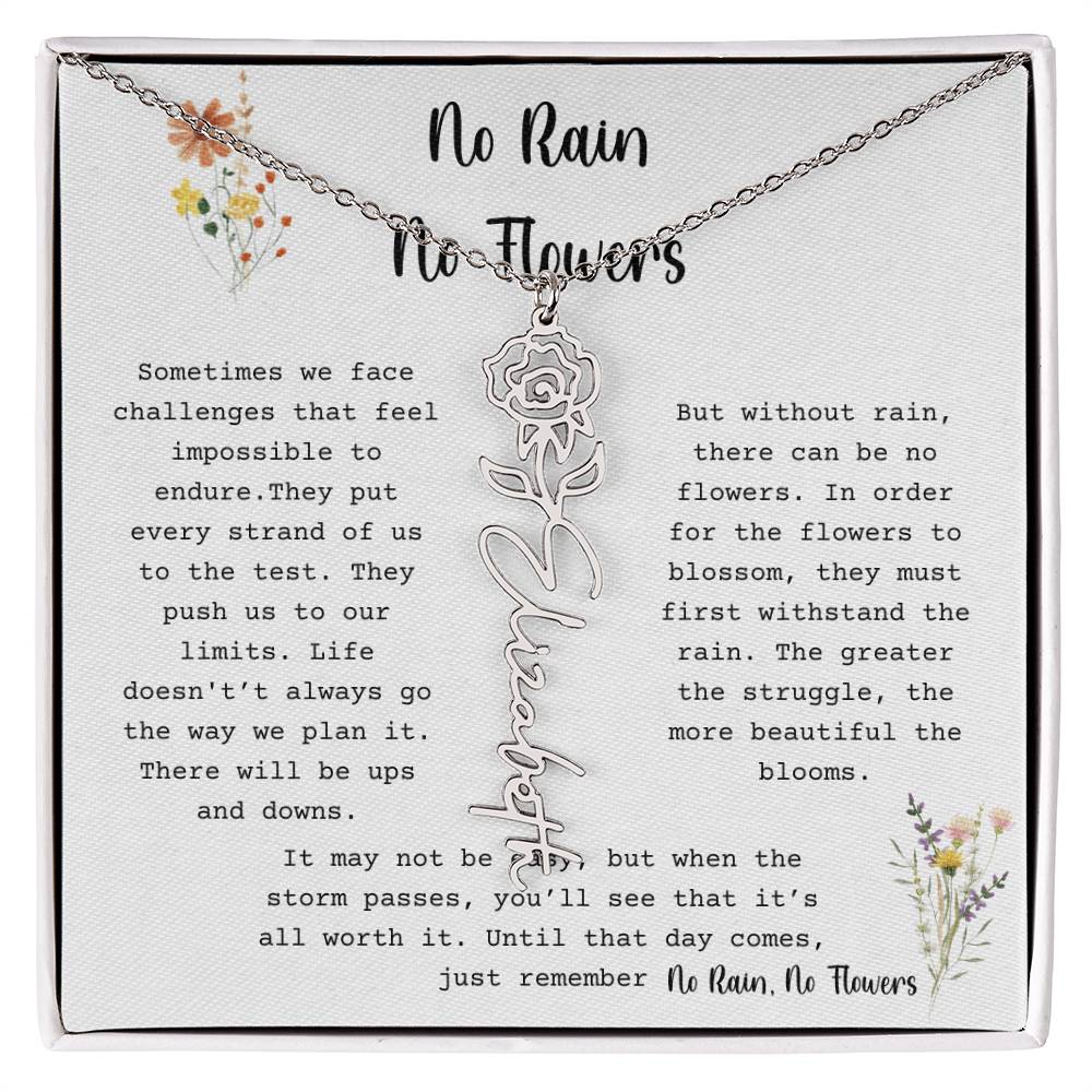 No Rain, No Flowers - Flower Name Necklace2