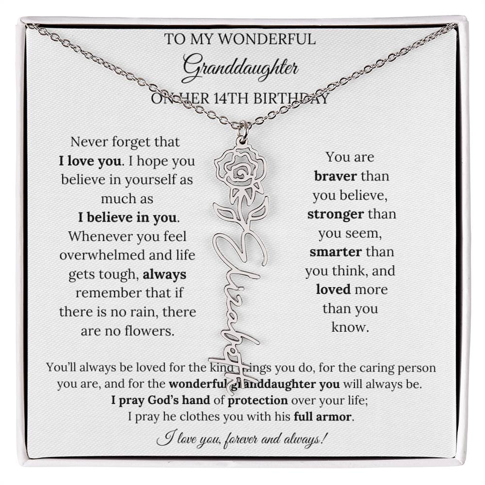 To My Wonderful Granddaughter On Her 14th Birthday - I Love You Forever & Always