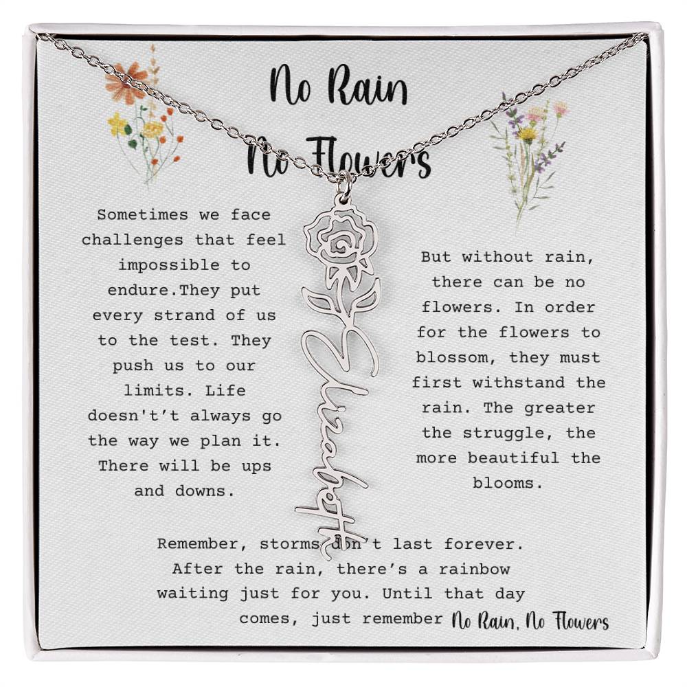 No Rain, No Flowers - Flower Name Necklace 3