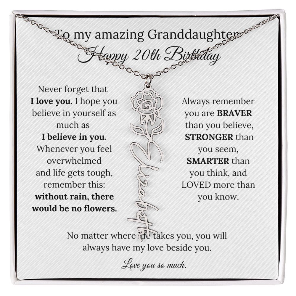 Happy 20th Birthday Gift for Granddaughter