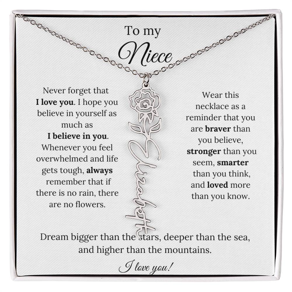 To My  Niece Birthmonth Flower Necklace 4