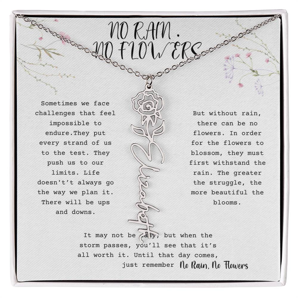 No Rain, No Flowers - Flower Name Necklace 1