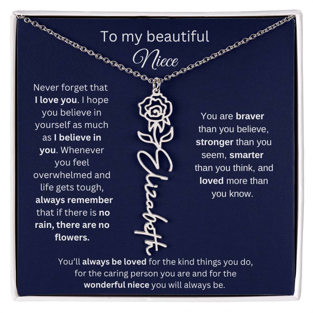 To My Beautiful Niece Flower Necklace 1