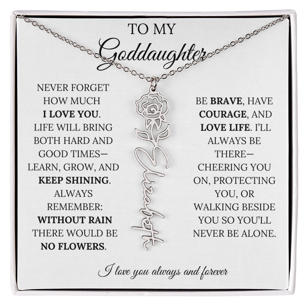 To My Goddaughter - Keepy Shining - Flower Name Necklace