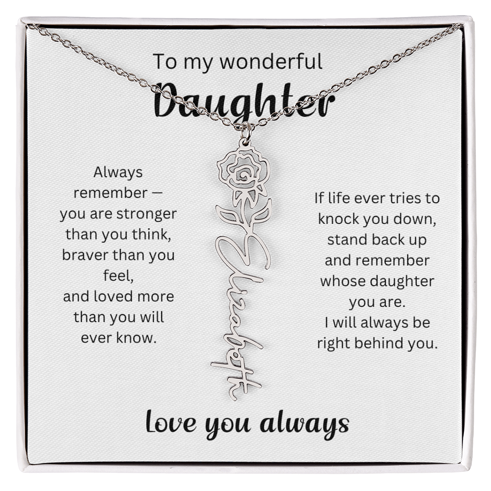 Emotional Gift for Daughter - Birth Flower Name Necklace 5