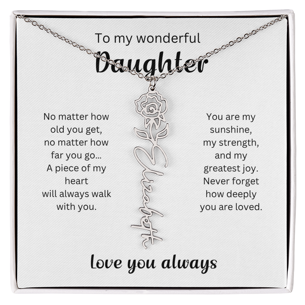 Emotional Gift for Daughter - Birth Flower Name Necklace 4