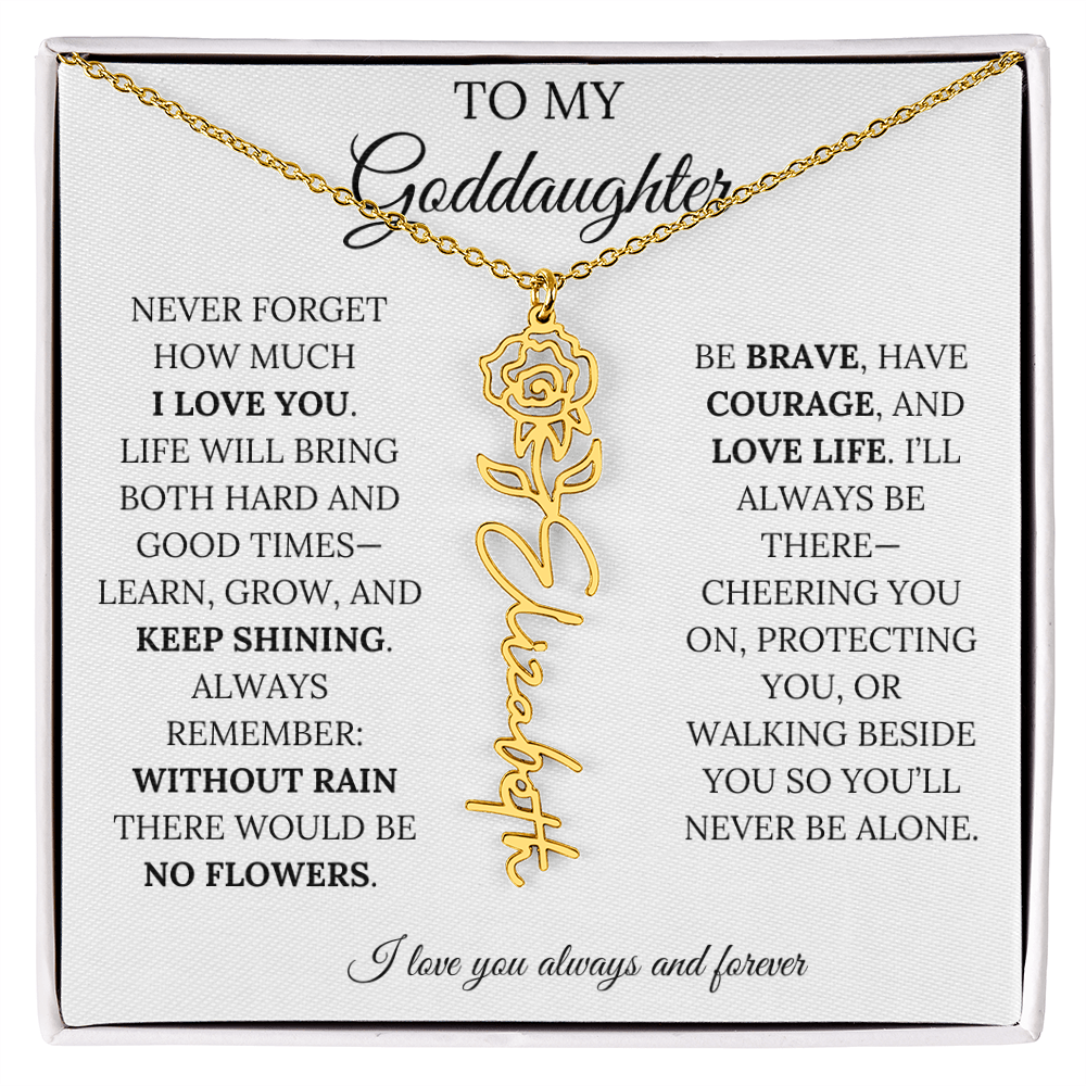 To My Goddaughter - Keepy Shining - Flower Name Necklace