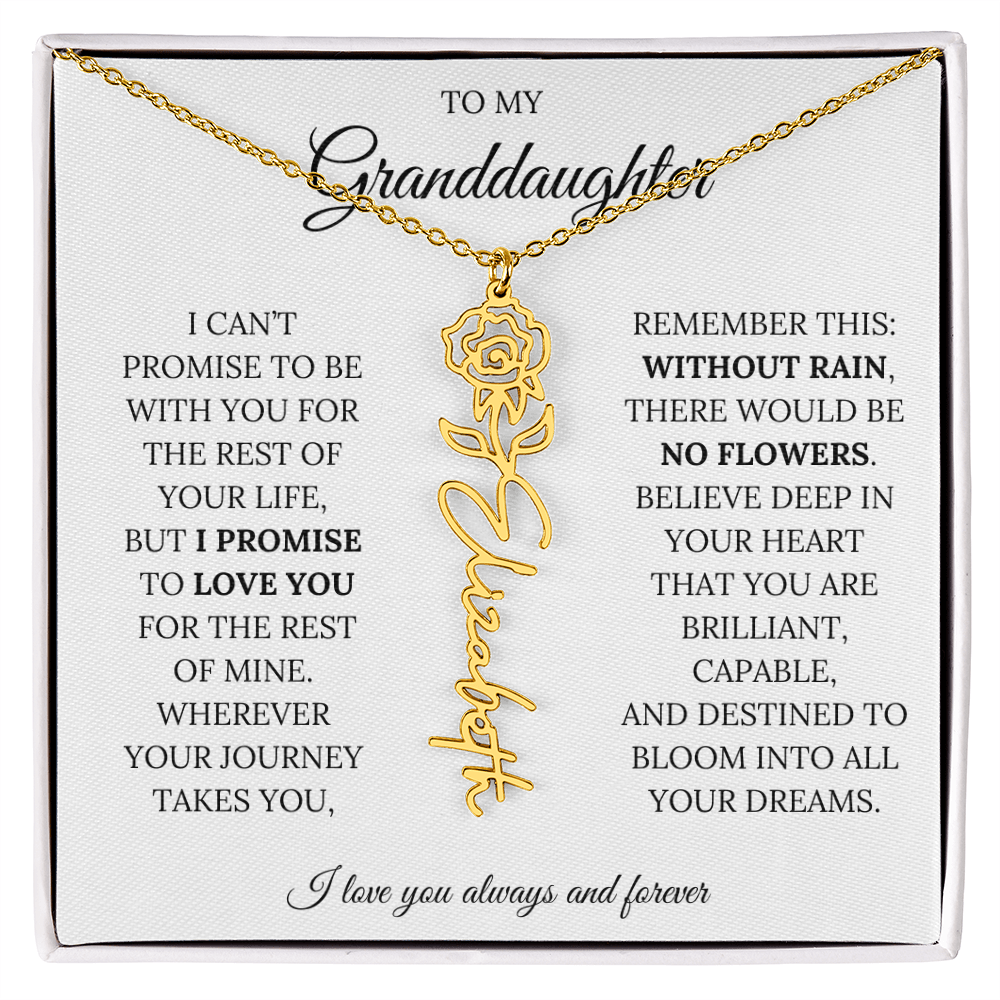 To My Granddaughter - You Are Destined To Bloom Into All Your Dreams - Flower Name Necklace