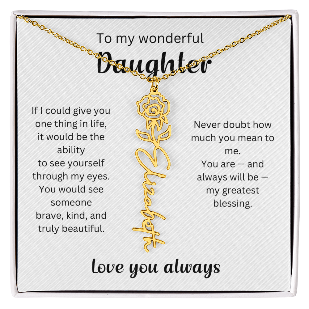 Emotional Gift for Daughter - Birth Flower Name Necklace 3