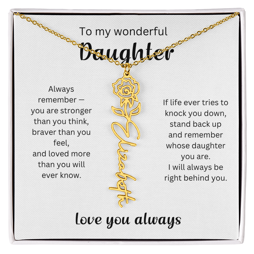 Emotional Gift for Daughter - Birth Flower Name Necklace 5