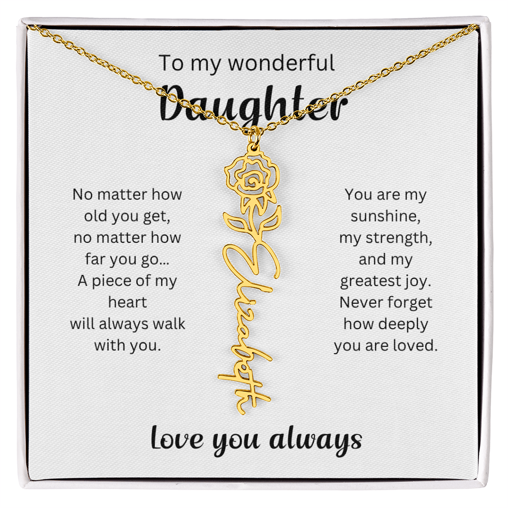 Emotional Gift for Daughter - Birth Flower Name Necklace 4