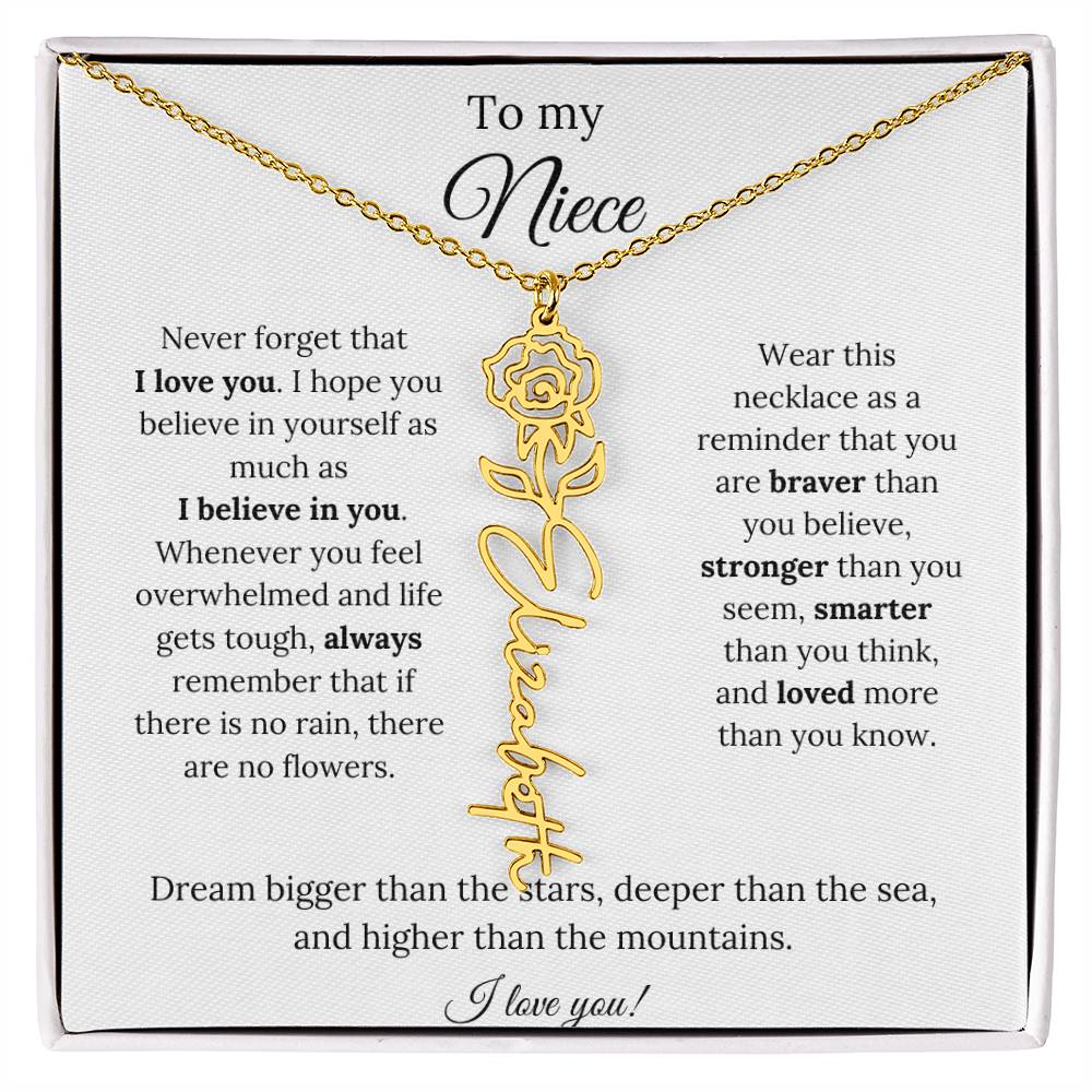 To My  Niece Birthmonth Flower Necklace 4