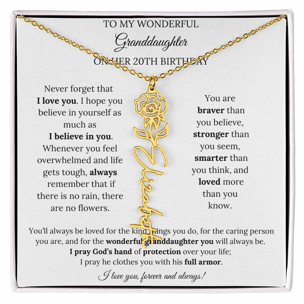 To My Wonderful Granddaughter On Her 20th Birthday - I Love You Forever & Always