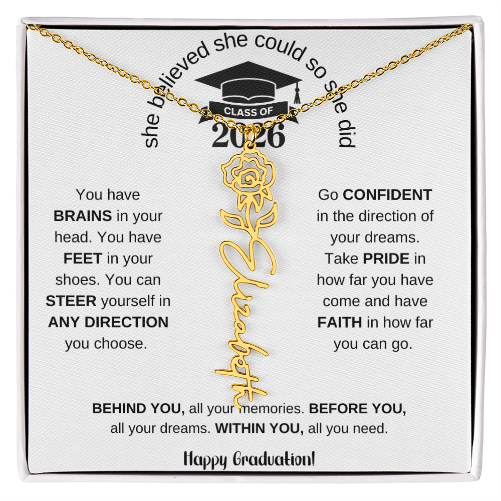 2026 Graduation Name Necklace