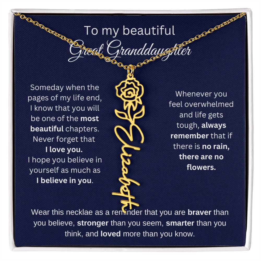 To My Beautiful Great Goddaughter Flower Necklace 2