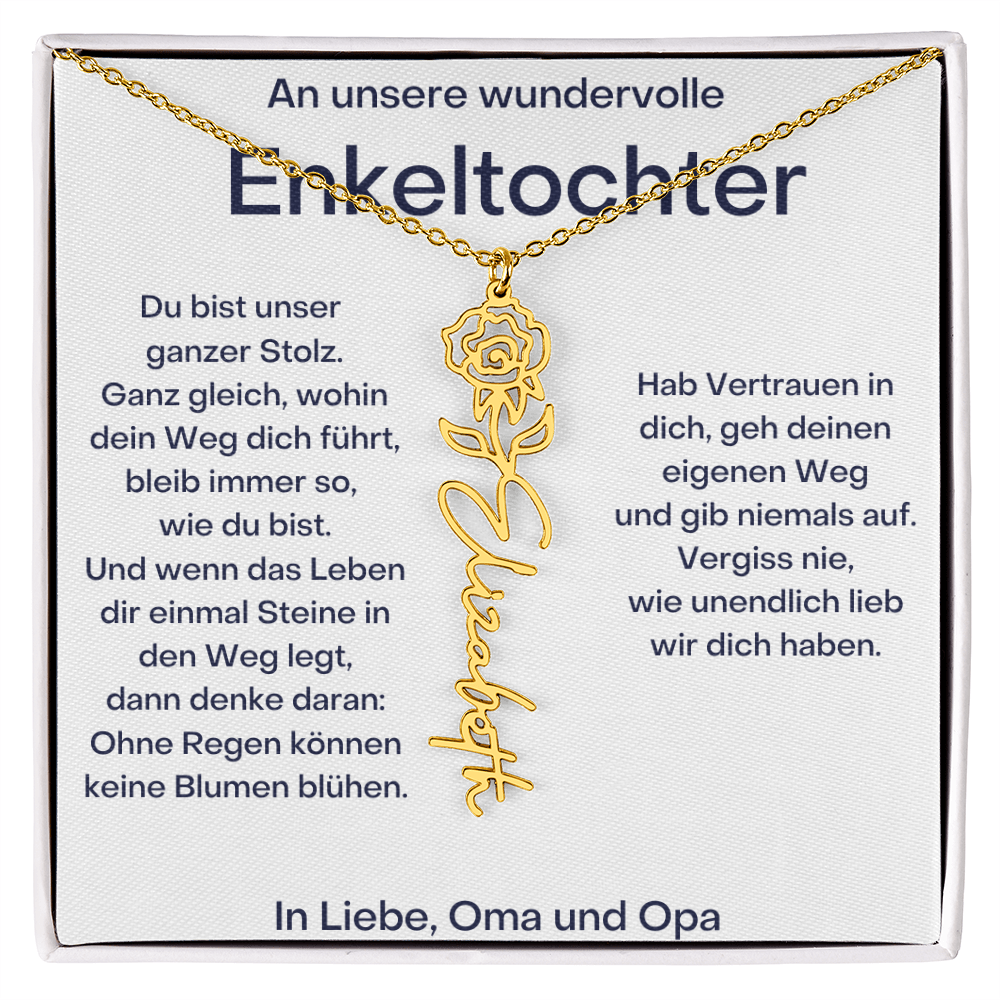 Geburtsblumenkette Mit Namen – Von Oma Und Opa