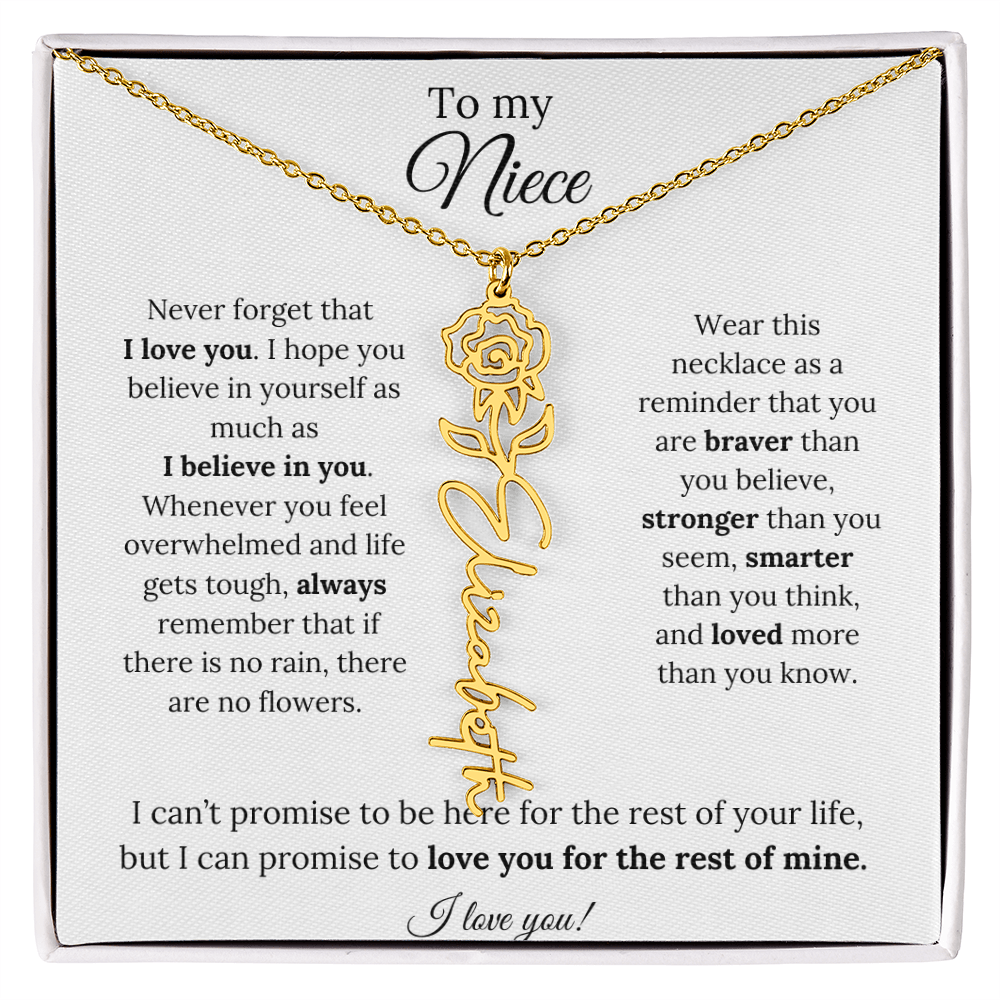 To My  Niece Birthmonth Flower Necklace 3