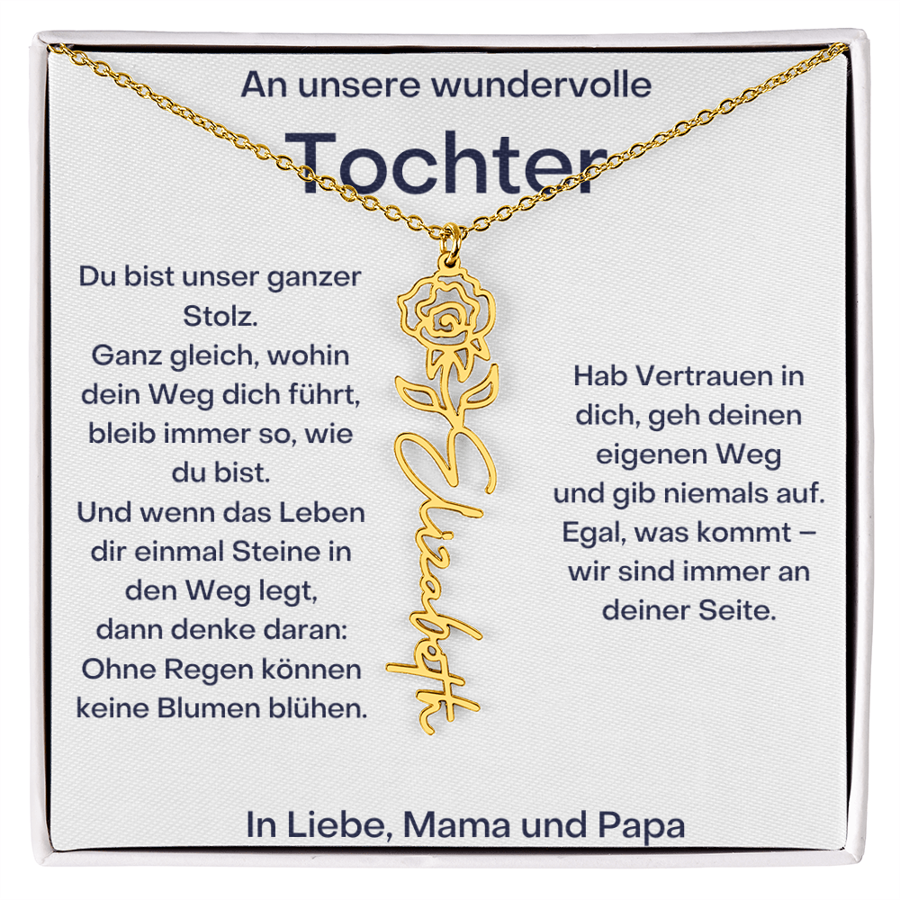 Personalisierte Namenskette Tochter Geschenk - Von Mama und Papa