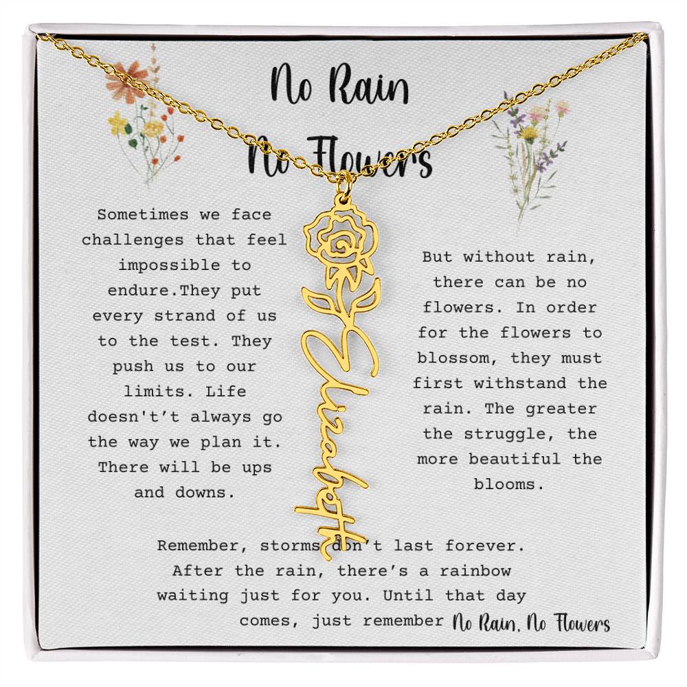 No Rain, No Flowers - Flower Name Necklace 3