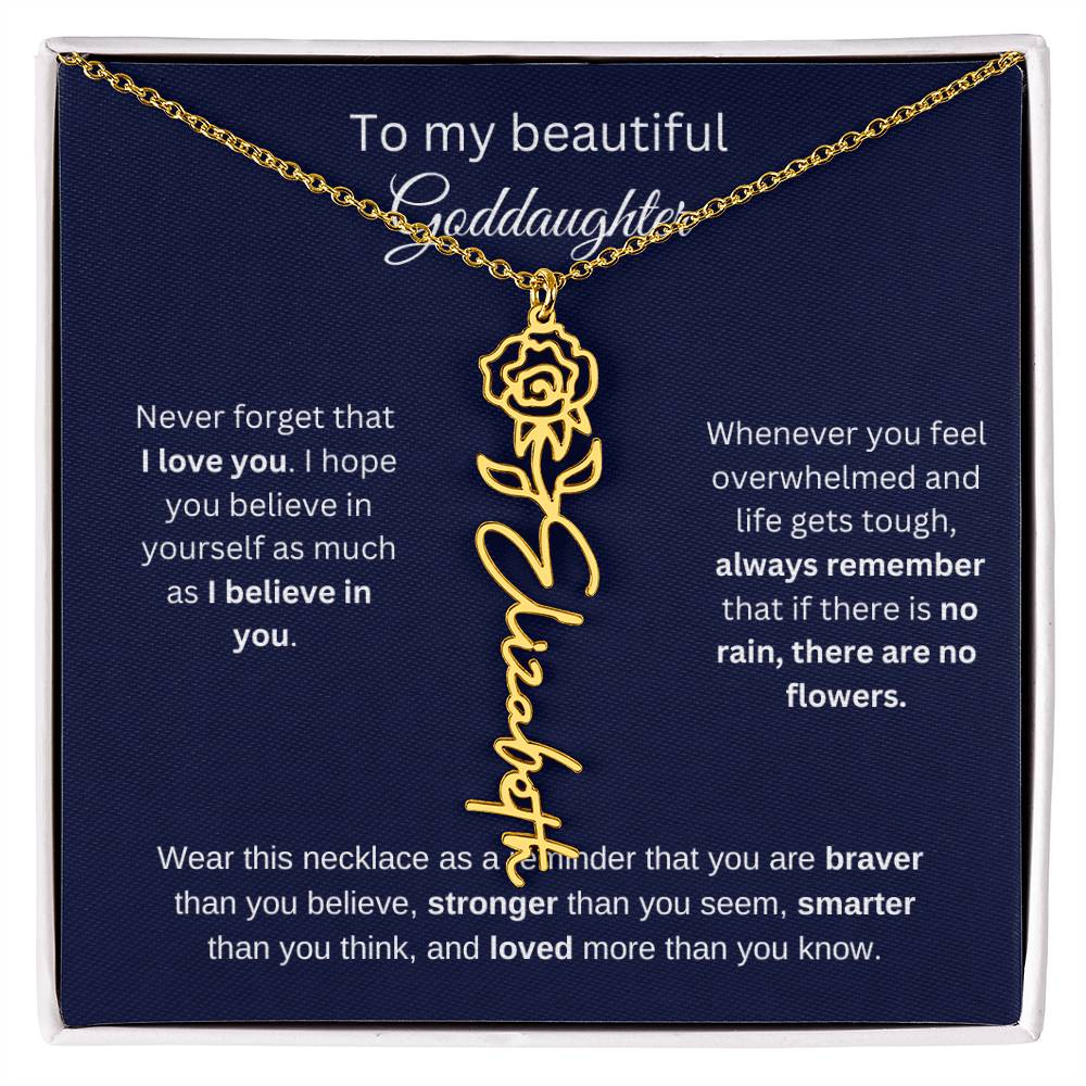 To My Beautiful Goddaughter Flower Necklace 1