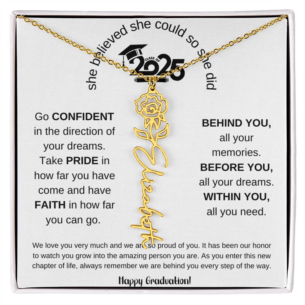 Happy Graduation - Flower Name Necklace
