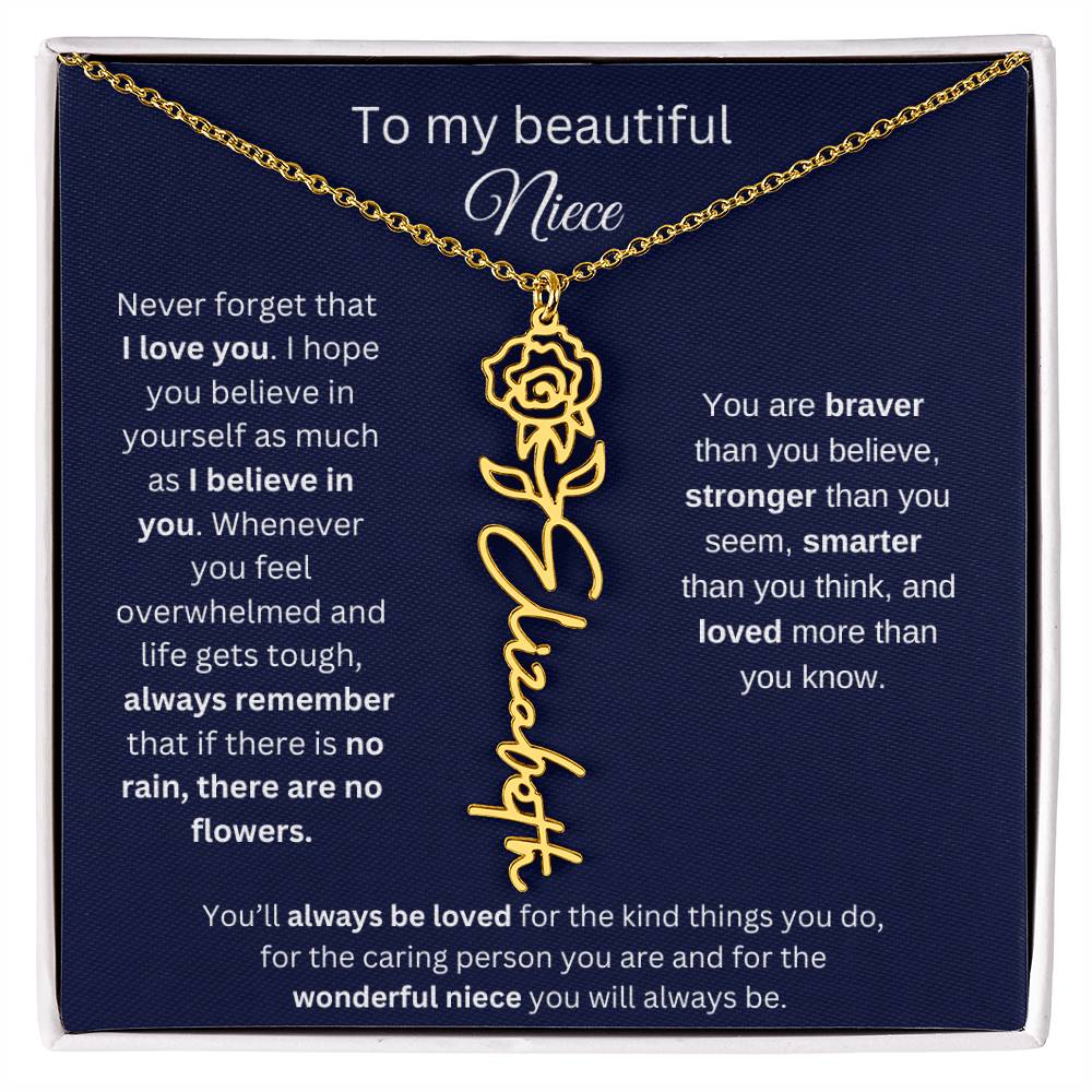 To My Beautiful Niece Flower Necklace 1