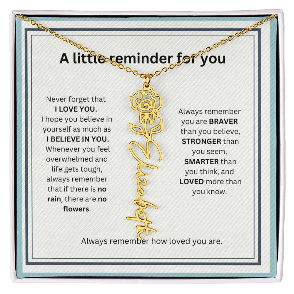 A Little Reminder Of You | Birth Flower Name Necklace