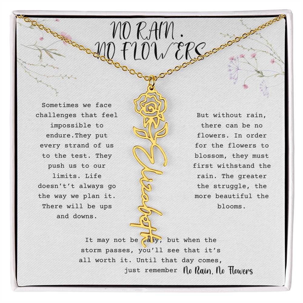 No Rain, No Flowers - Flower Name Necklace 1