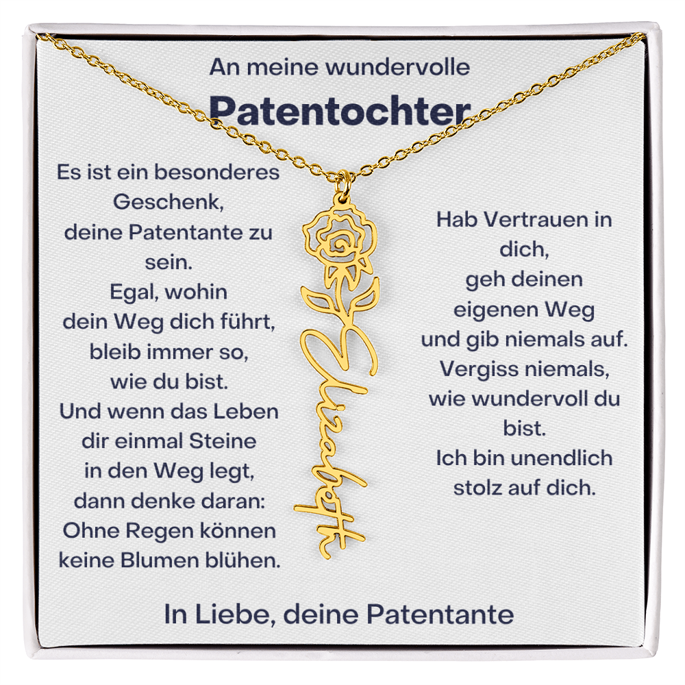 Personalisierte Geburtsblumen Kette Für Patentochter Geschenk von Patentante