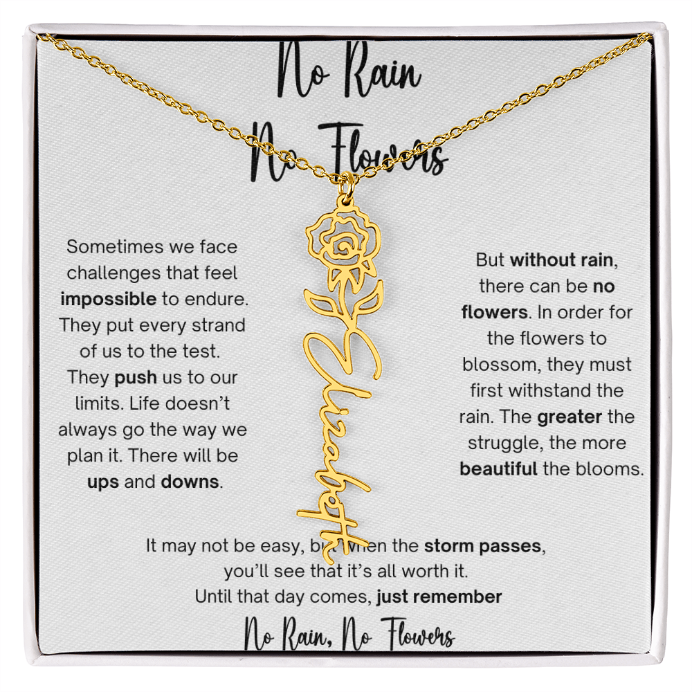No Rain No Flowers 1 - Flower Name Necklace