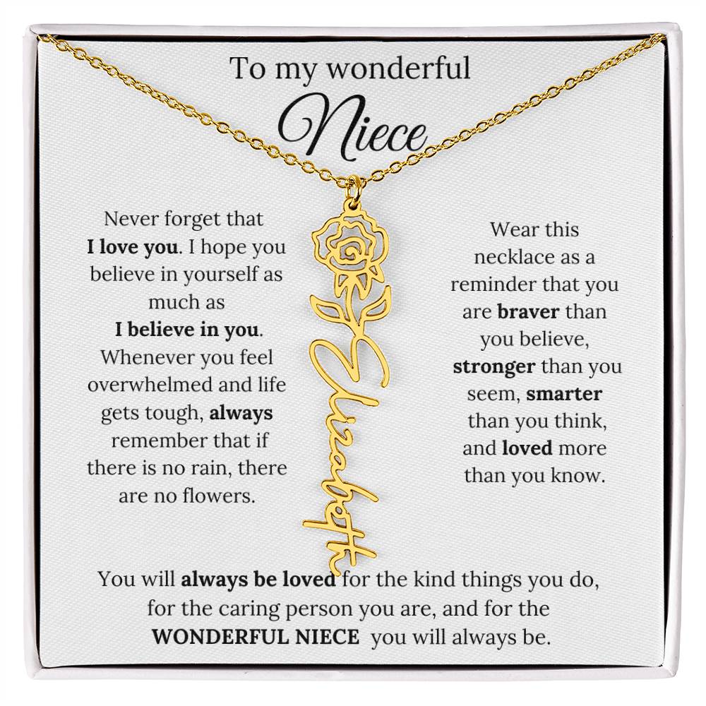 To My  Niece Birthmonth Flower Necklace 1