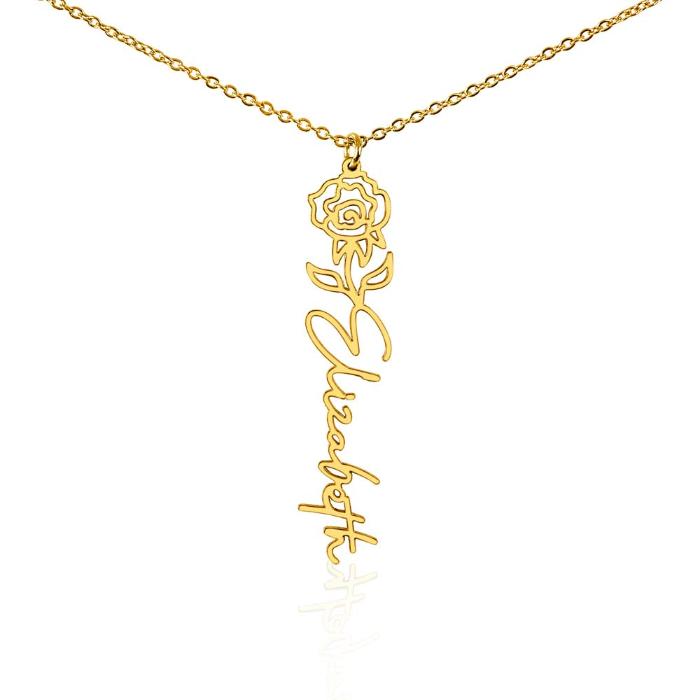 Happy 13th Birthday - Flower Name Necklace