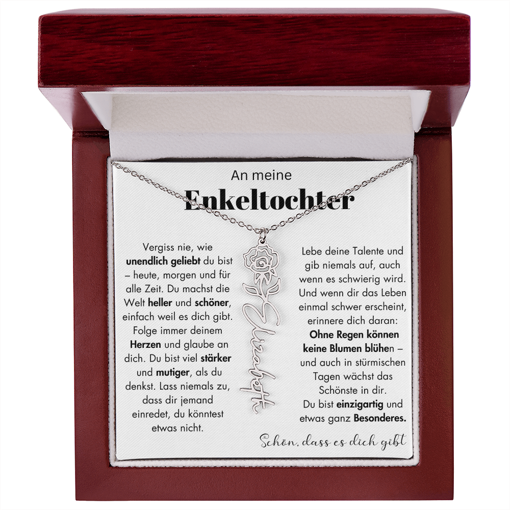 Geschenk Enkeltochter Schmuckkarte mit Spruch unendlich geliebt Mutmacher Erinnerung Weihnachten Geburtstag