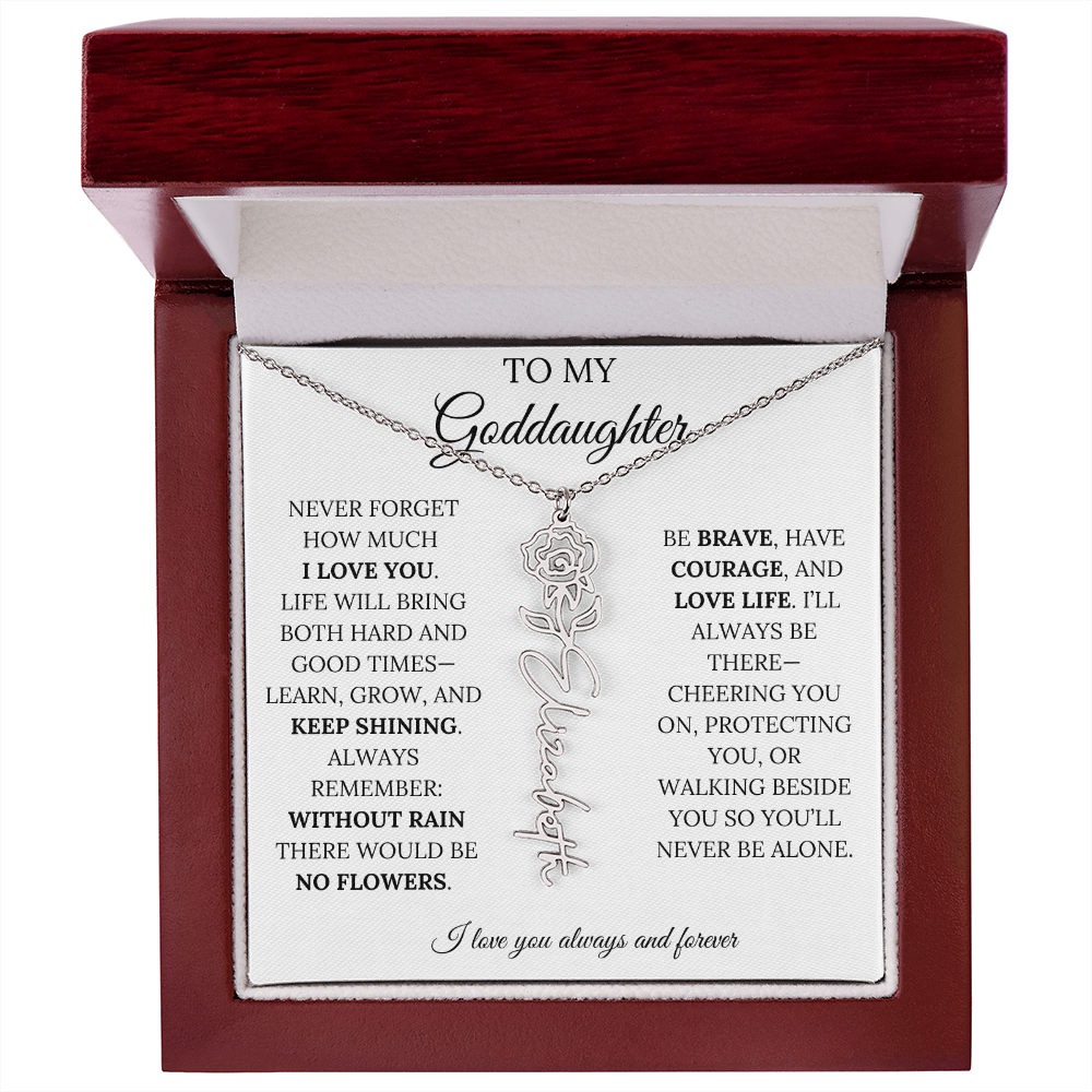 To My Goddaughter - Keepy Shining - Flower Name Necklace