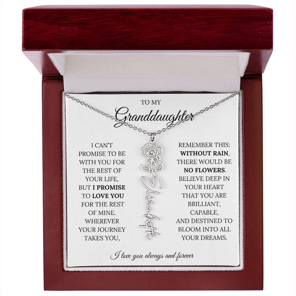 To My Granddaughter - You Are Destined To Bloom Into All Your Dreams - Flower Name Necklace