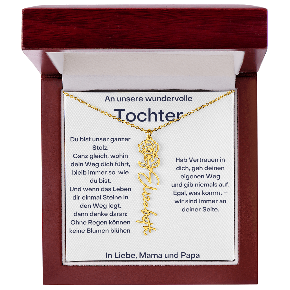 Personalisierte Namenskette Tochter Geschenk - Von Mama und Papa