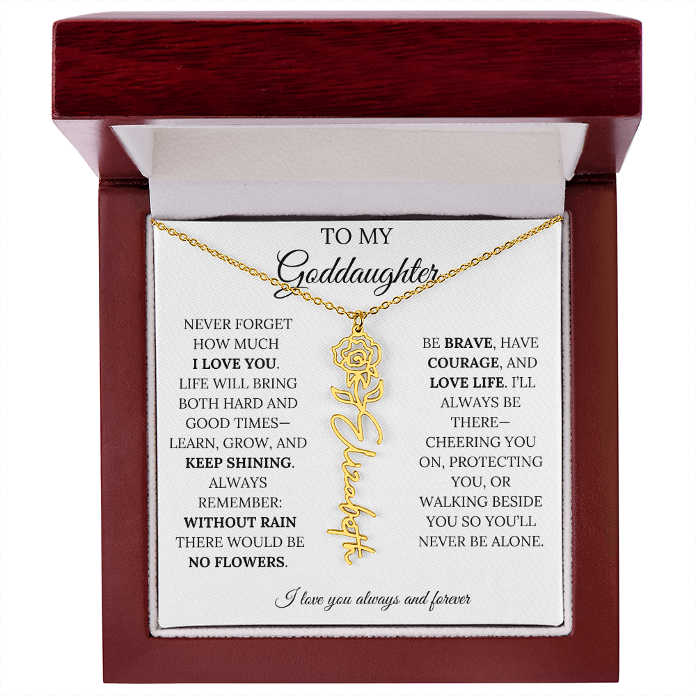 To My Goddaughter - Keepy Shining - Flower Name Necklace