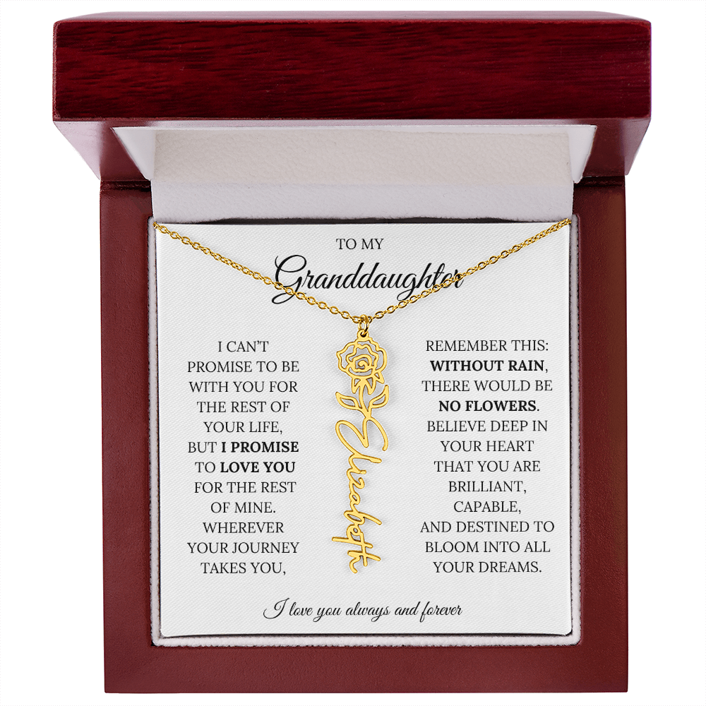 To My Granddaughter - You Are Destined To Bloom Into All Your Dreams - Flower Name Necklace