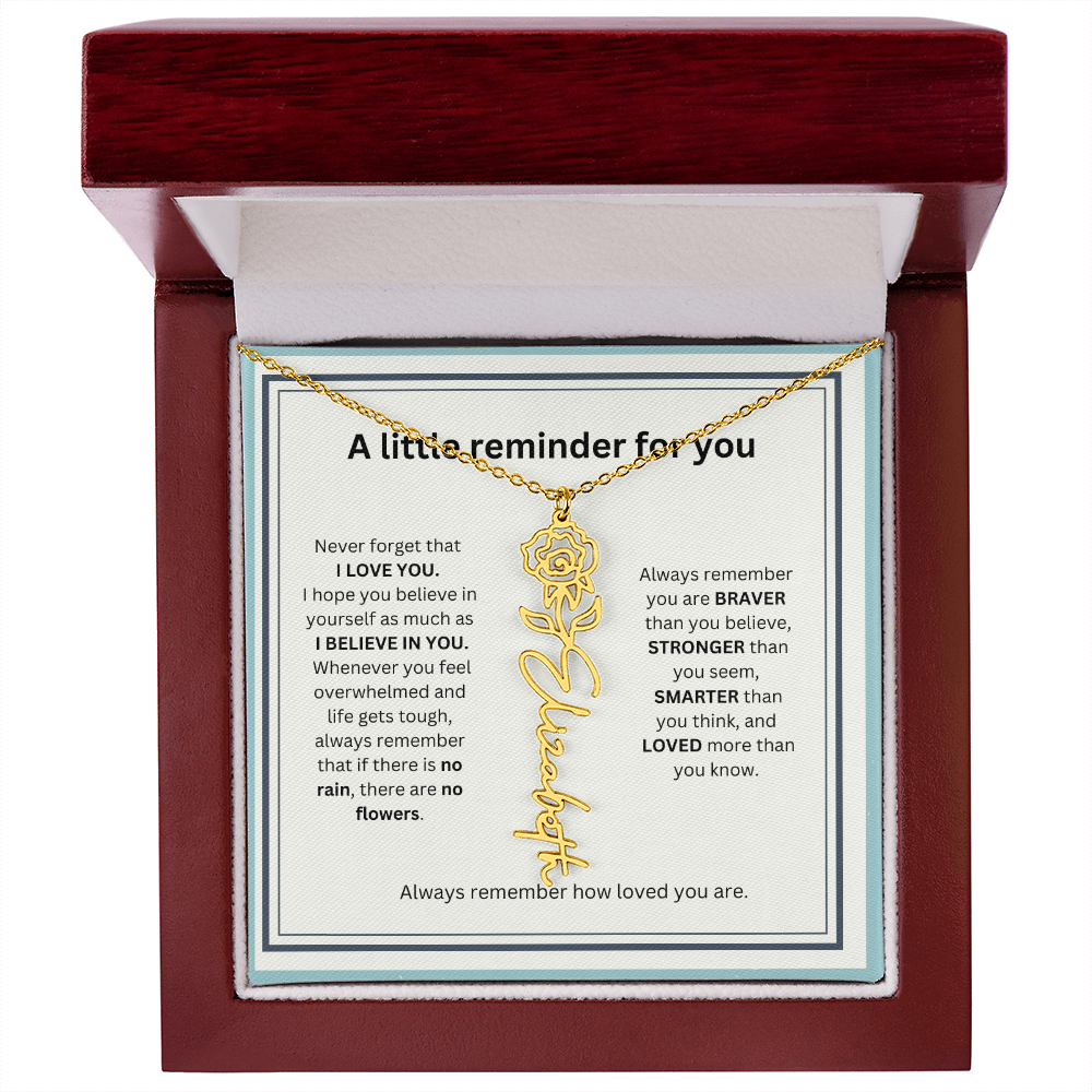 A Little Reminder Of You | Birth Flower Name Necklace