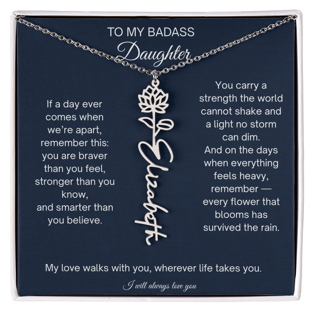 To My Badass Daughter Encouragement Necklace for Daughter