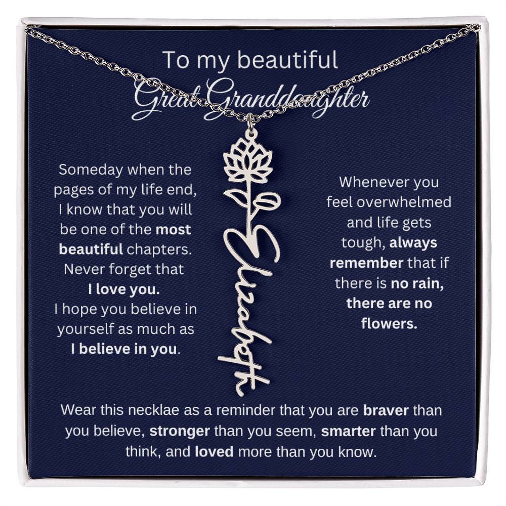To My Beautiful Great Goddaughter Flower Necklace 2