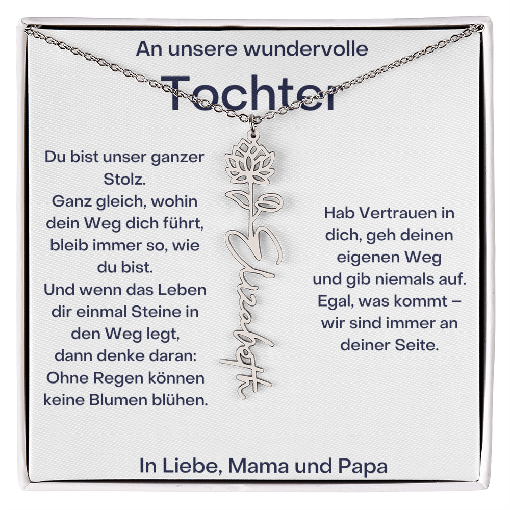 Personalisierte Namenskette Tochter Geschenk - Von Mama und Papa
