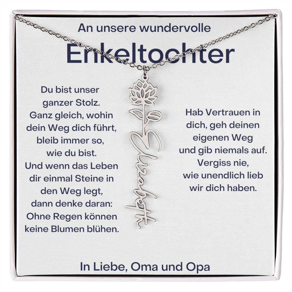 Geburtsblumenkette Mit Namen – Von Oma Und Opa