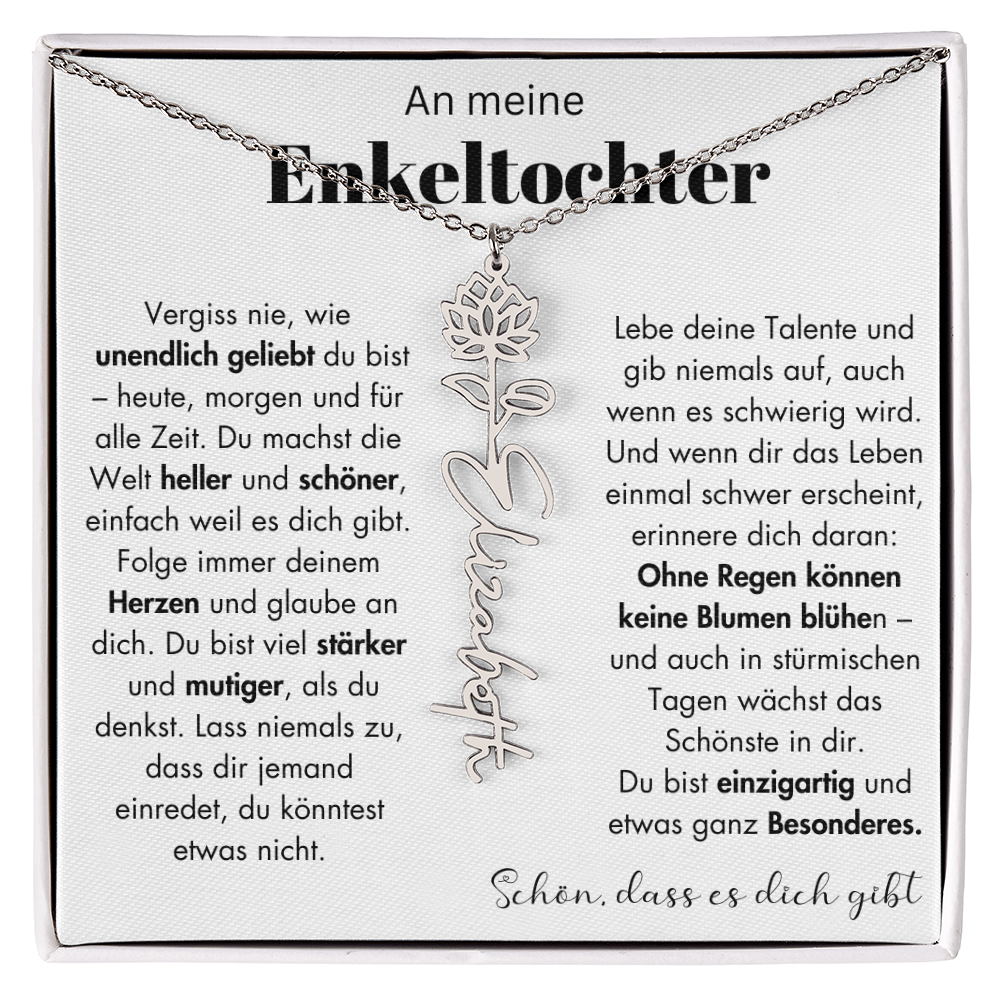 Geschenk Enkeltochter Schmuckkarte mit Spruch unendlich geliebt Mutmacher Erinnerung Weihnachten Geburtstag