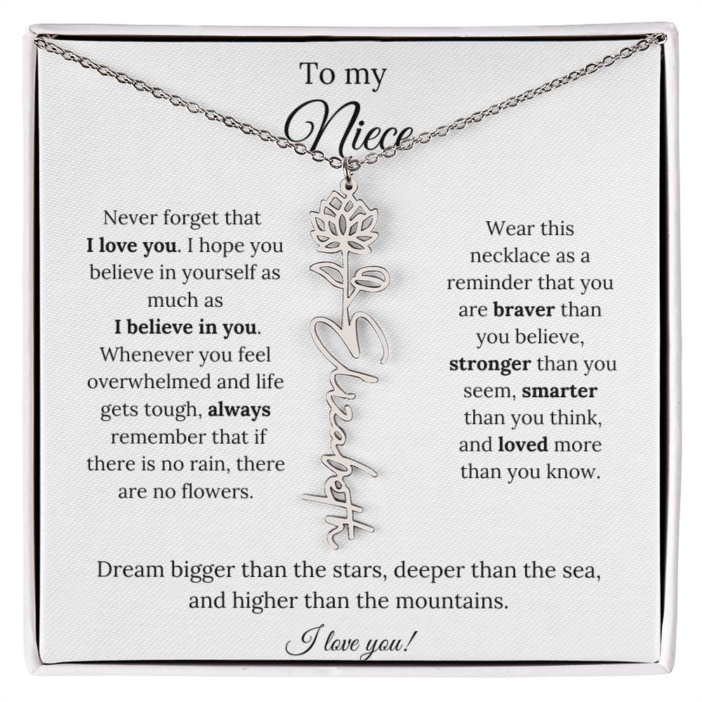 To My  Niece Birthmonth Flower Necklace 4