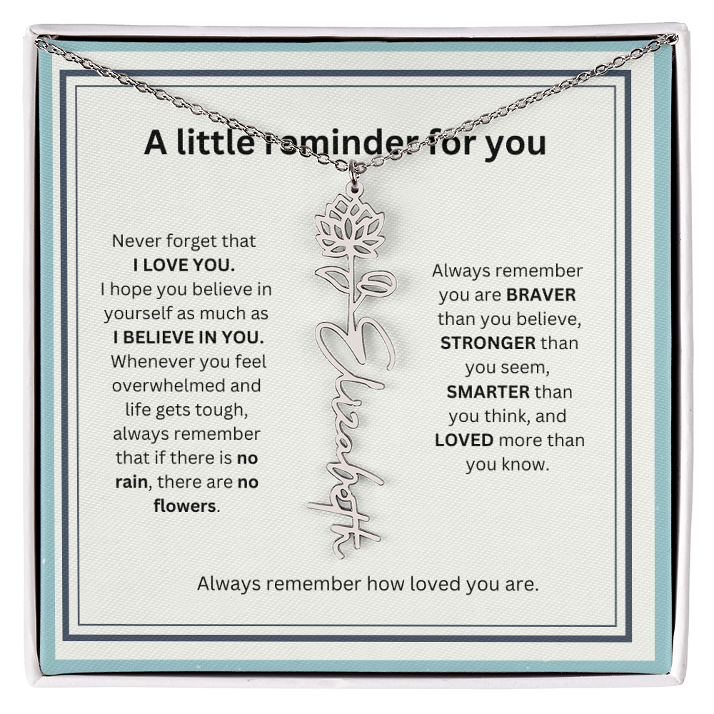 A Little Reminder Of You | Birth Flower Name Necklace