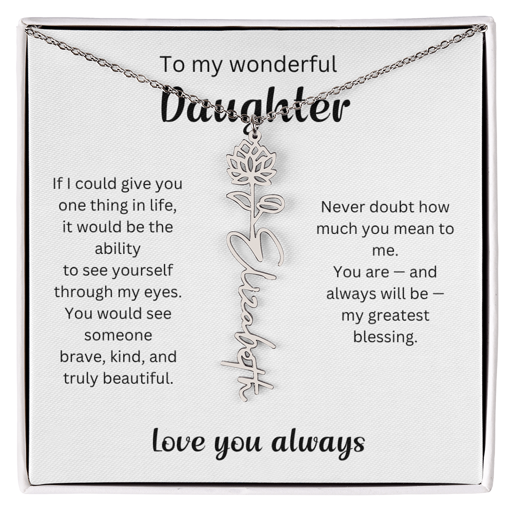 Emotional Gift for Daughter - Birth Flower Name Necklace 3