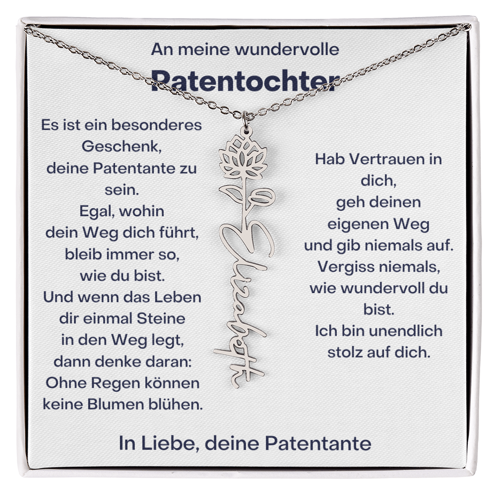 Personalisierte Geburtsblumen Kette Für Patentochter Geschenk von Patentante