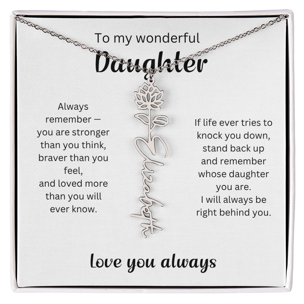 Emotional Gift for Daughter - Birth Flower Name Necklace 5